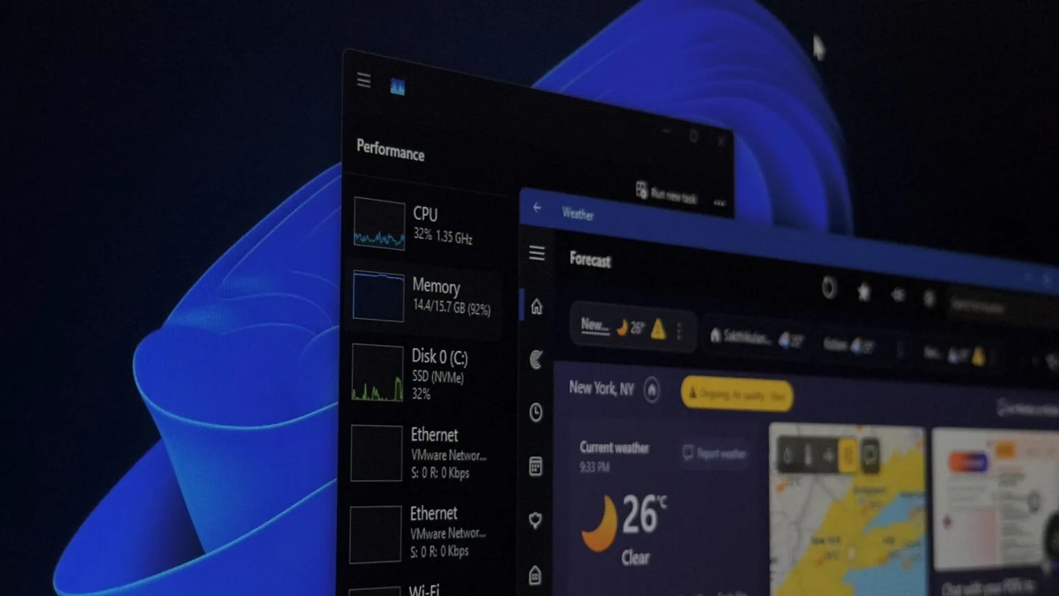 Windows 11 hava durumu macOS’un 5 katı RAM kullanıyor